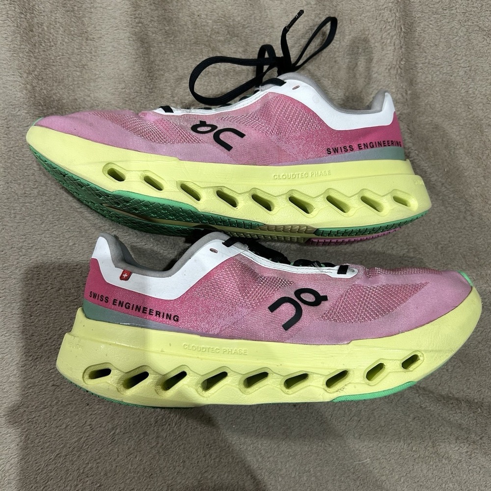 ON Cloudsurfer Next Pink Limelight Women Size 9 Running Shoes 3WE30053214